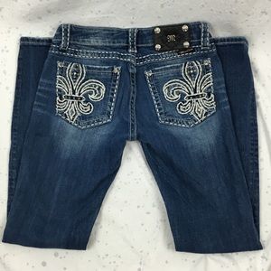 Miss Me Fleur de Lis Skinny Jeans size 28